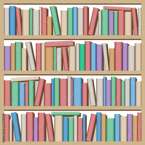 Lots of Books on Shelf