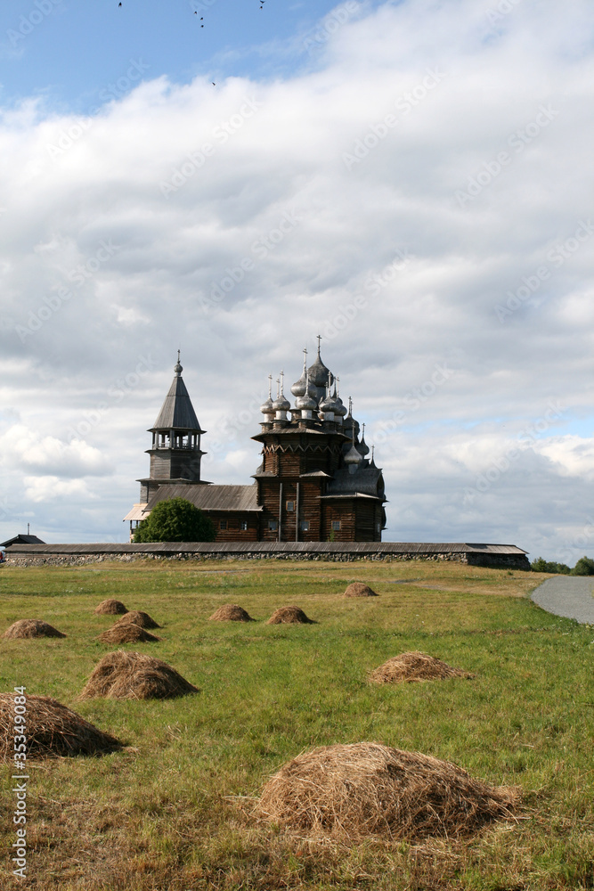 Old wooden church on Kizhi island Russia