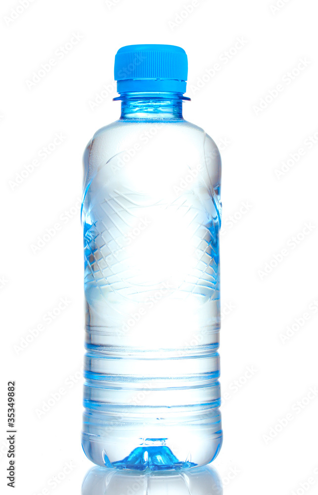 plastic bottle with water isolated on white plastic bottle with water isolated on white