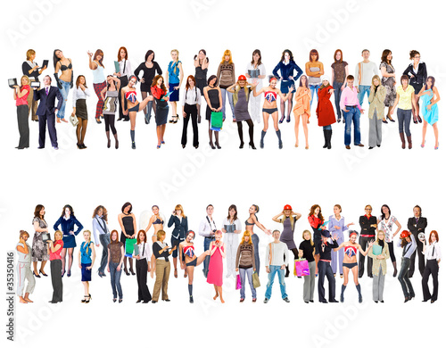 Concept Business Men and Women Isolated