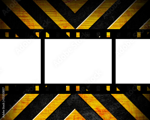 old film strip on the danger background