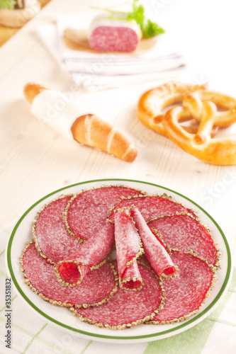 Salami plate.