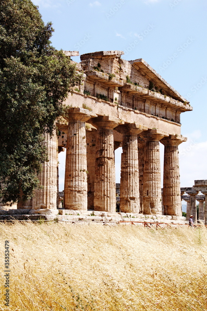 Ancient greek temple in Paestum, Italy