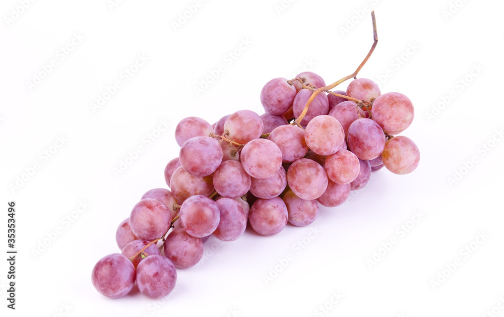 fresh grapes on white
