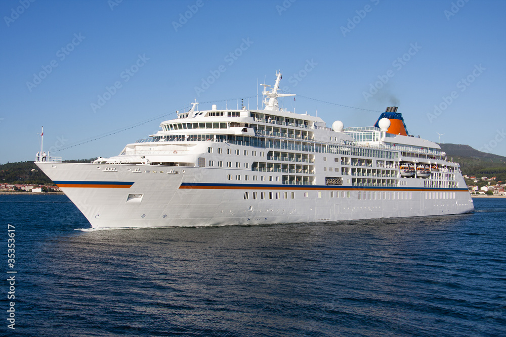 cruise ship by sea, travel and transportation