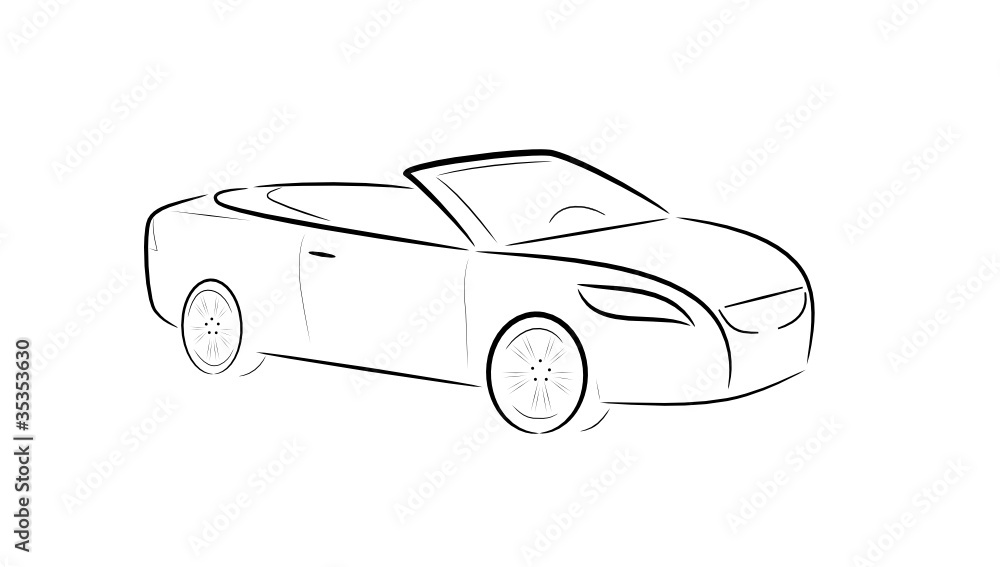 Cartoon silhouette of a design car Cartoon silhouette of a design car
