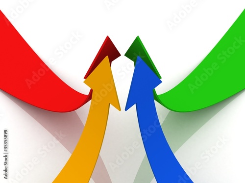 Colored arrows growing up