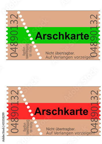 Arschkarten grün und rot