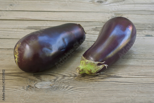 eggplants on table