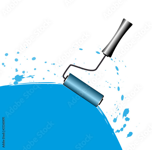 cyan streichen mit walze