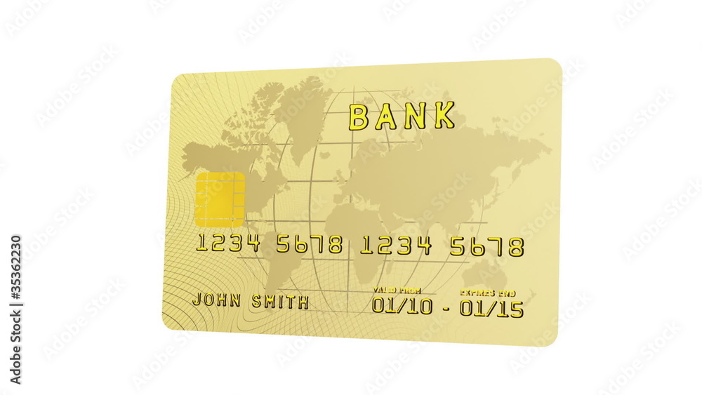 Credit Card Terminal with Card flying in HD Credit Card Terminal with Card flying in HD