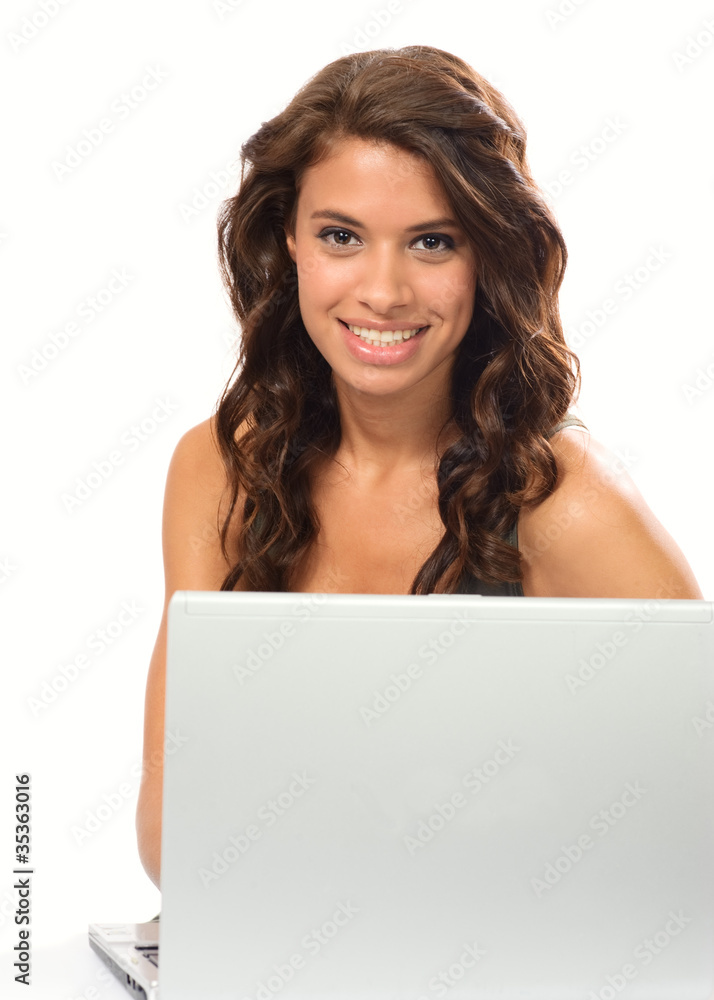 Mädchen mit Notebook Mädchen mit Notebook