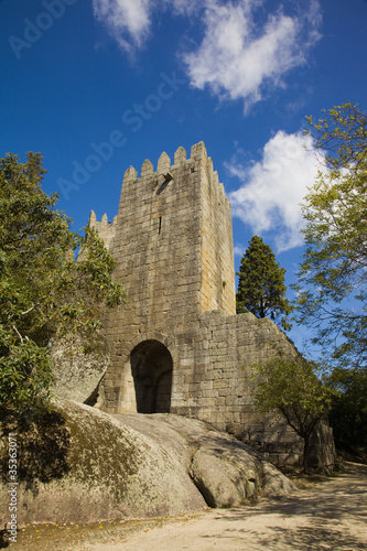 Guimaraes Castle, and surrounding park, in the north of Portugal