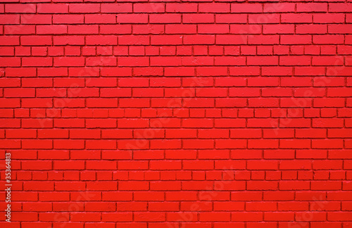 Red brick wall further back