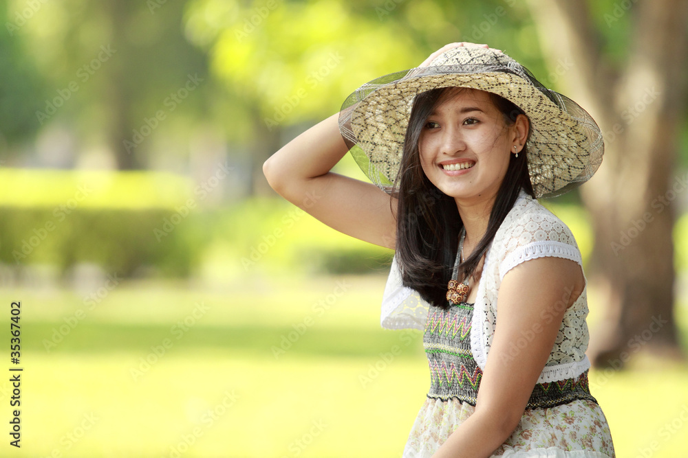 asian young woman smiling