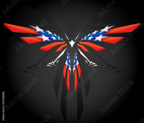 Abstract flying American flag