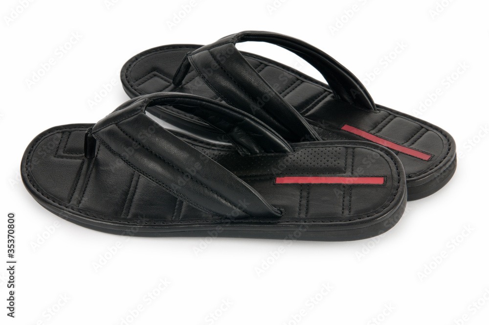Beach shoes isolated on the white background Beach shoes isolated on the white background