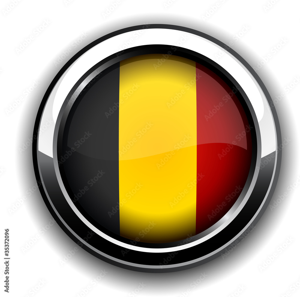 Fototapeta premium Belgian flag button.