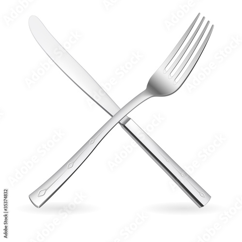 Crossed fork and knife.