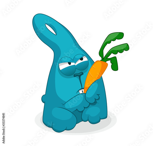Vector illustration of rabbit with carrot