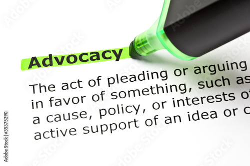 Photography Dictionary definition of the word Advocacy highlighted in green