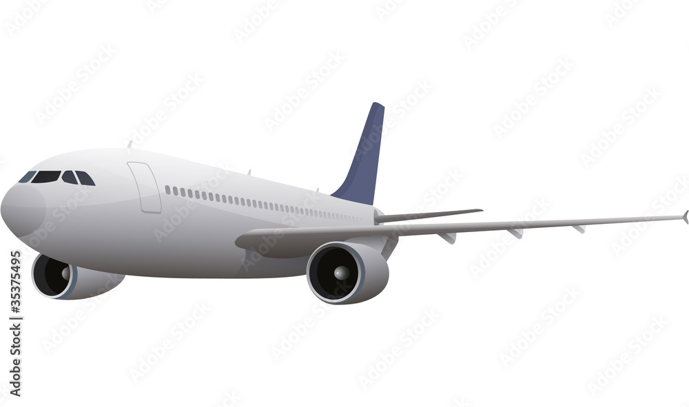 Fototapeta premium commercial airplane isolated on white
