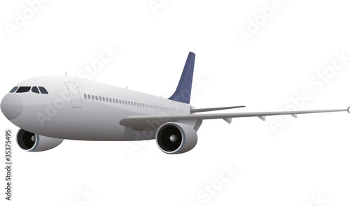 commercial airplane isolated on white