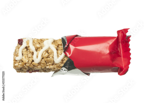 Cereal bar in wrapper