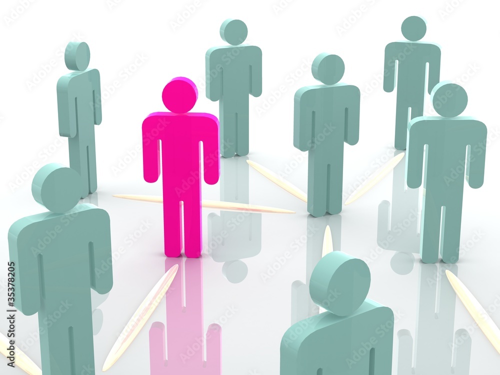 Silhouettes of people.