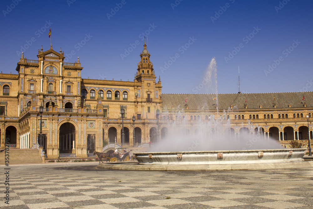 Fontana nella piazza di Spagna, Siviglia