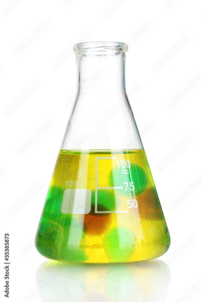 Test-tube with hydrogel isolated on white Test-tube with hydrogel isolated on white