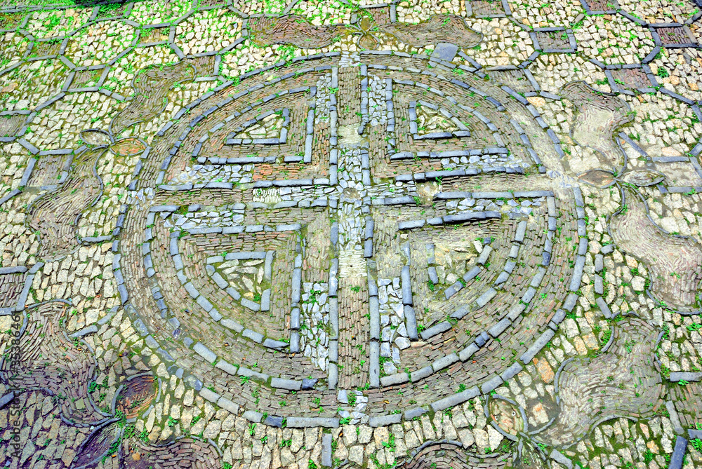 Shanghai Zhouzhuang Quanfu temple pavement. Shanghai Zhouzhuang Quanfu temple pavement.