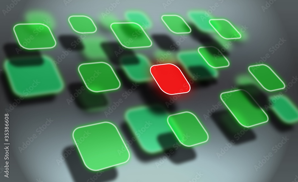 Abstract concept with virtual buttons Abstract concept with virtual buttons