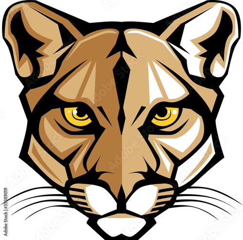 Cougar Panther Mascot Head Vector Graphic