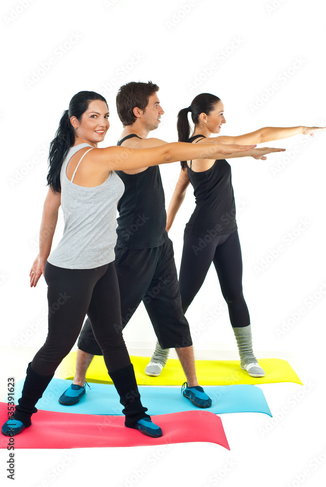 Fototapeta premium Full length of people doing fitness