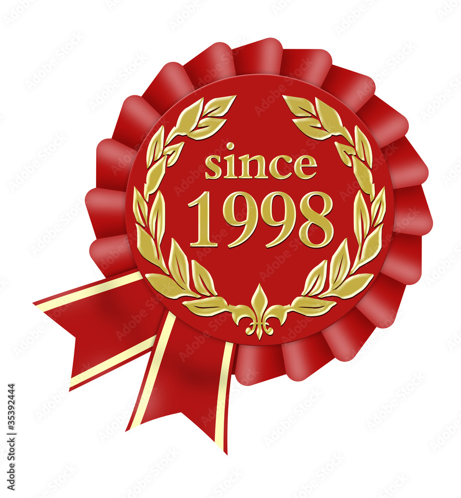 since 1998 button seal siegel jubiläum Stock Illustration | Adobe Stock
