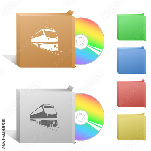 Train. Box with compact disc. photo