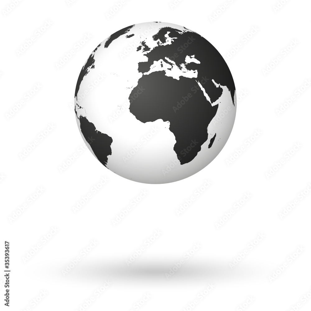 Weltkugel, Erdkugel, Globus, Erdball, Erde, Welt, Map, Weltweit  Stock-Vektorgrafik | Adobe Stock