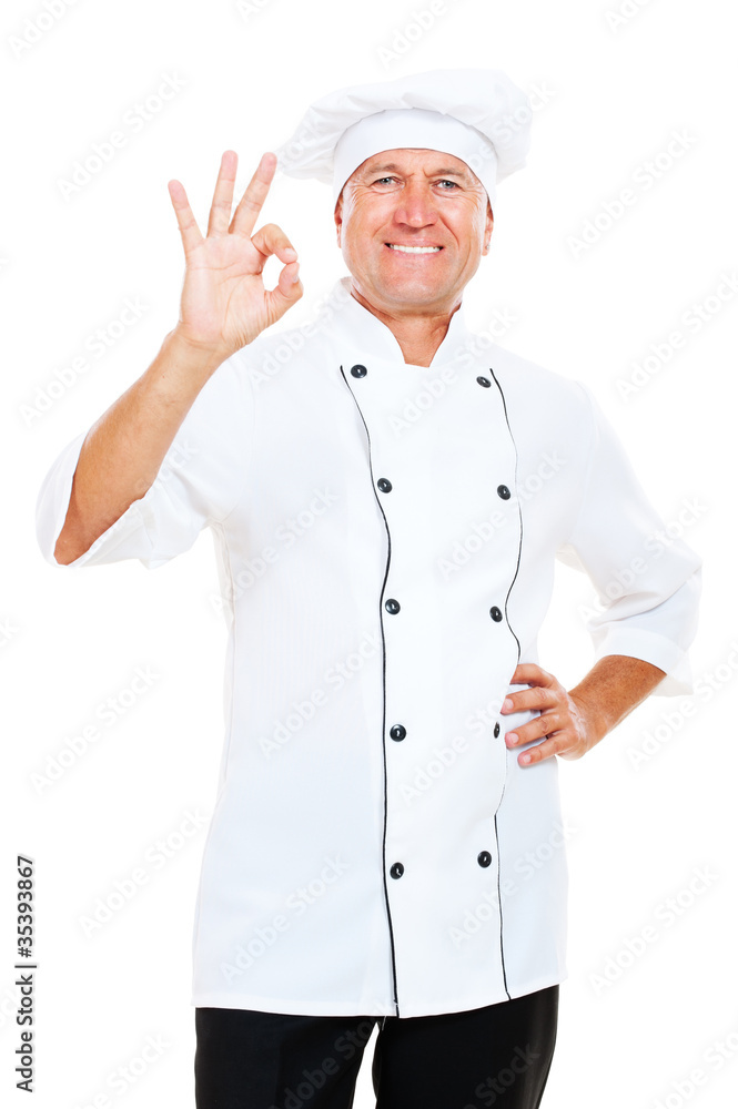 smiley cook showing ok sign