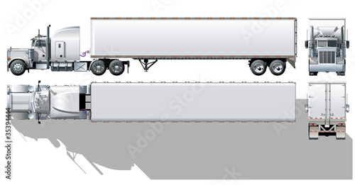 Vector hi-detailed commercial semi-truck