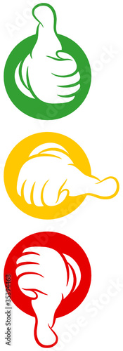 1 Thumb Up, Middle & Down