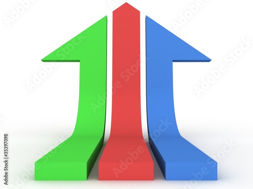 colorful arrow teamwork con...