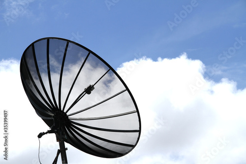 Black satellite dish
