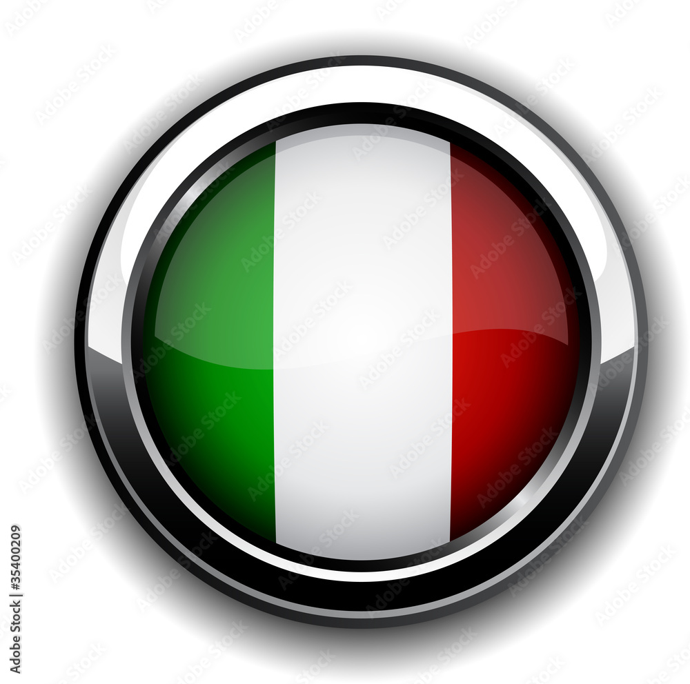 Italian flag button. Italian flag button.