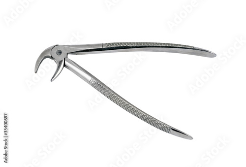 Dental pliers tool, isolated on white background