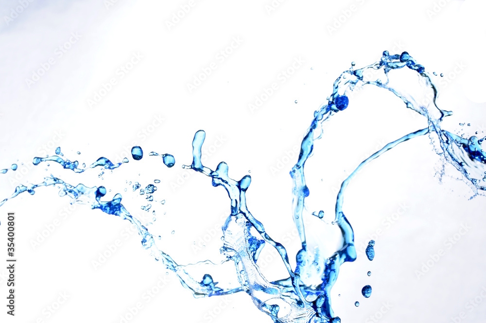 Splashing fresh blue water Splashing fresh blue water