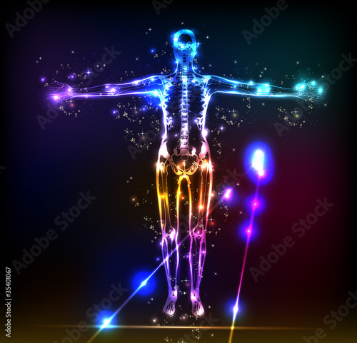 abstract human body background neon design © hubis3d