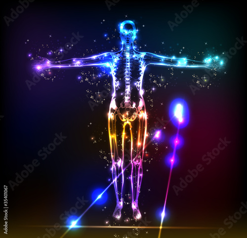 abstract human body background neon design