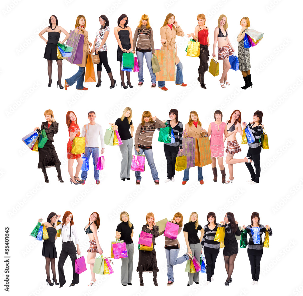 Fototapeta premium Bags Full of Presents Buying Concept