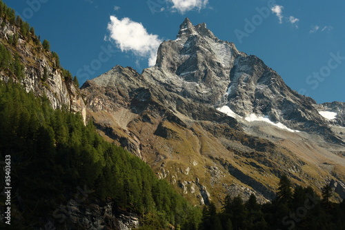 Canvas Print rock peak of Lo Besso - Val d'Anniviers